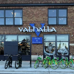 channel letter sign that says Valhalla, it's for a restaurant